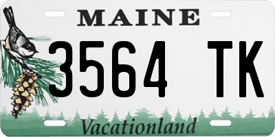 ME license plate 3564TK