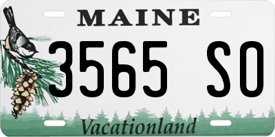 ME license plate 3565SO