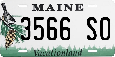 ME license plate 3566SO