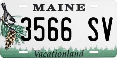 ME license plate 3566SV