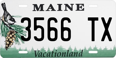 ME license plate 3566TX