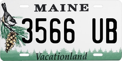 ME license plate 3566UB