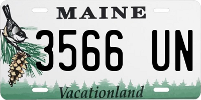 ME license plate 3566UN