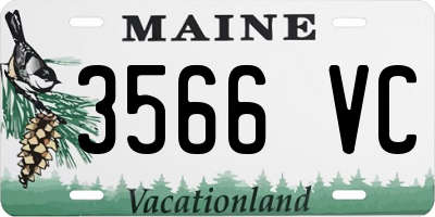ME license plate 3566VC