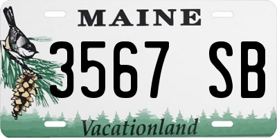 ME license plate 3567SB