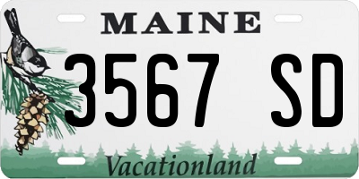 ME license plate 3567SD