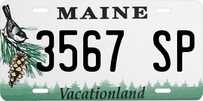 ME license plate 3567SP