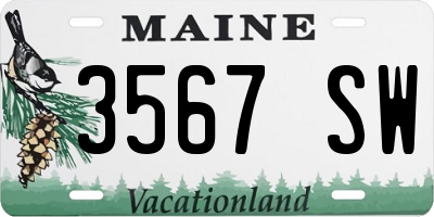 ME license plate 3567SW