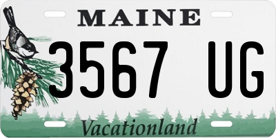 ME license plate 3567UG
