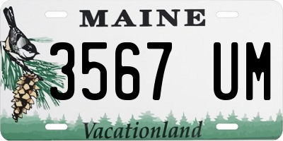 ME license plate 3567UM