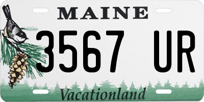 ME license plate 3567UR