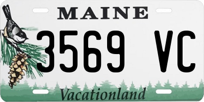 ME license plate 3569VC