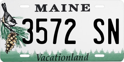 ME license plate 3572SN