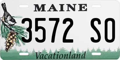 ME license plate 3572SO