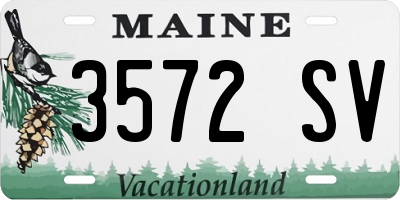 ME license plate 3572SV