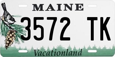ME license plate 3572TK