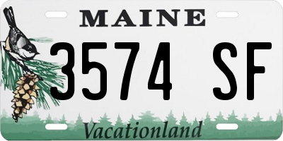 ME license plate 3574SF