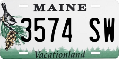 ME license plate 3574SW
