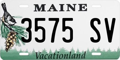 ME license plate 3575SV