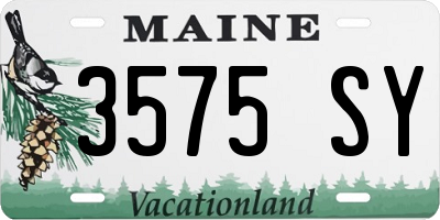 ME license plate 3575SY