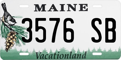 ME license plate 3576SB