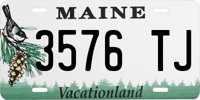 ME license plate 3576TJ