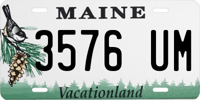 ME license plate 3576UM
