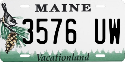 ME license plate 3576UW