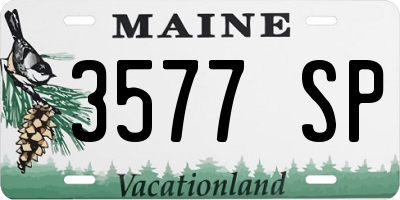 ME license plate 3577SP