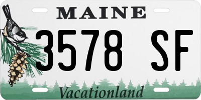 ME license plate 3578SF