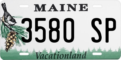 ME license plate 3580SP