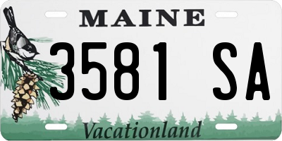 ME license plate 3581SA