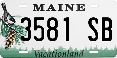 ME license plate 3581SB