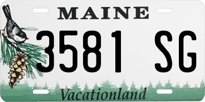 ME license plate 3581SG