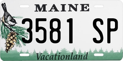 ME license plate 3581SP