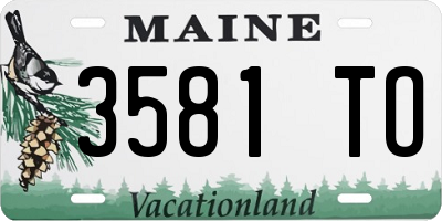 ME license plate 3581TO
