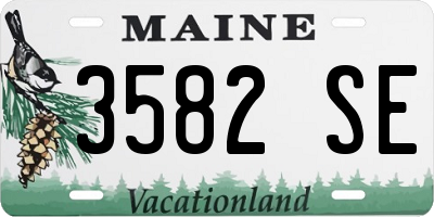 ME license plate 3582SE