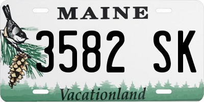 ME license plate 3582SK