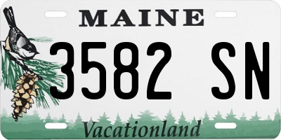 ME license plate 3582SN