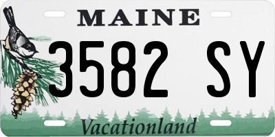 ME license plate 3582SY
