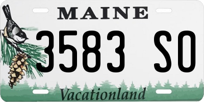 ME license plate 3583SO