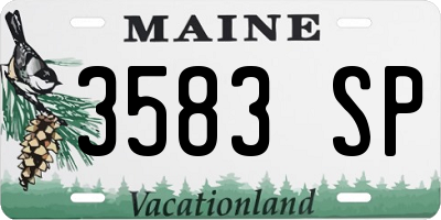 ME license plate 3583SP