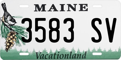 ME license plate 3583SV