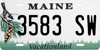 ME license plate 3583SW