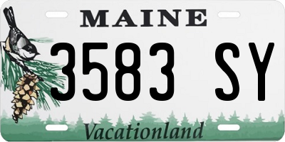 ME license plate 3583SY