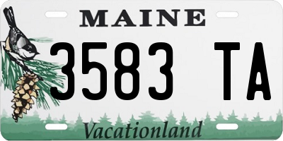 ME license plate 3583TA