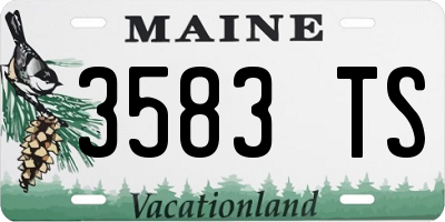 ME license plate 3583TS