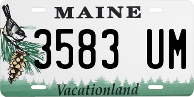 ME license plate 3583UM