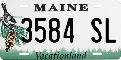 ME license plate 3584SL