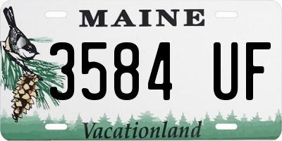 ME license plate 3584UF